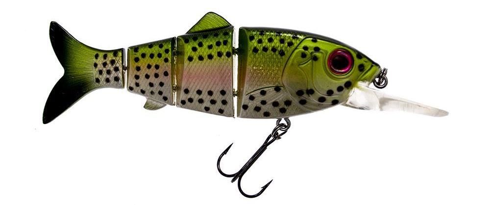 Swimbait di colore Rainbow Trout del prodotto Reaction Strike Revolution Shad mini swimbait di marca Reaction Strike