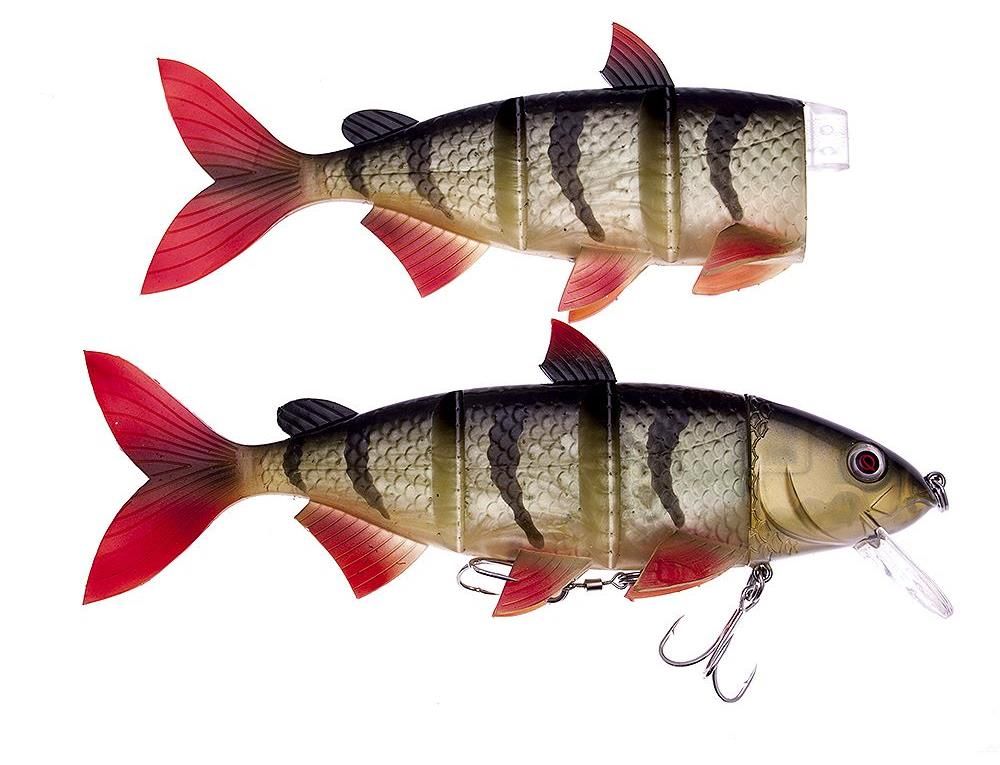 Swimbaits di colore Real Perch del prodotto Quantum Junker DS swimbait di marca Quantum