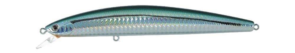 Jerkbaits di colore Laser Green Shiner del prodotto Daiwa Salt Pro Minnow di marca Daiwa