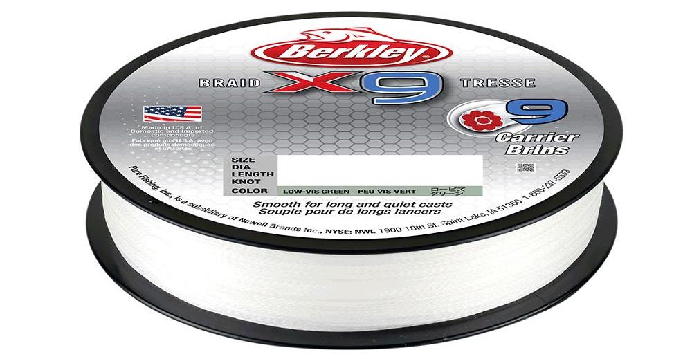 Tresse Berkley X9 Low Vis Green 150m - Diamètre 0,06 à 0,17mm - Résistance 6,4 à 17kg