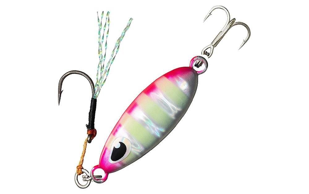 Metal Jig di colore Zebra Pink del prodotto Daiwa Samurai Jig Slow Drop di marca Daiwa