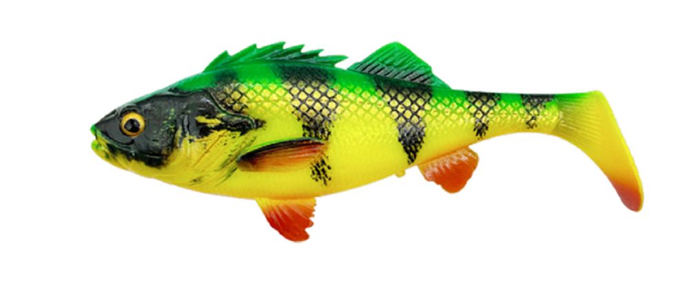 Swimbaits di colore Firetiger del prodotto Savage Gear 4D Perch Shad Bulk di marca Savage Gear