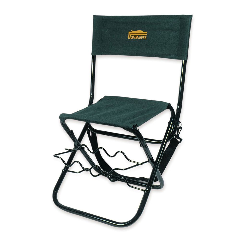 Lineaeffe  Sedia Pieghevole da Pesca Verde Militare con Portacanne Lineaeffe