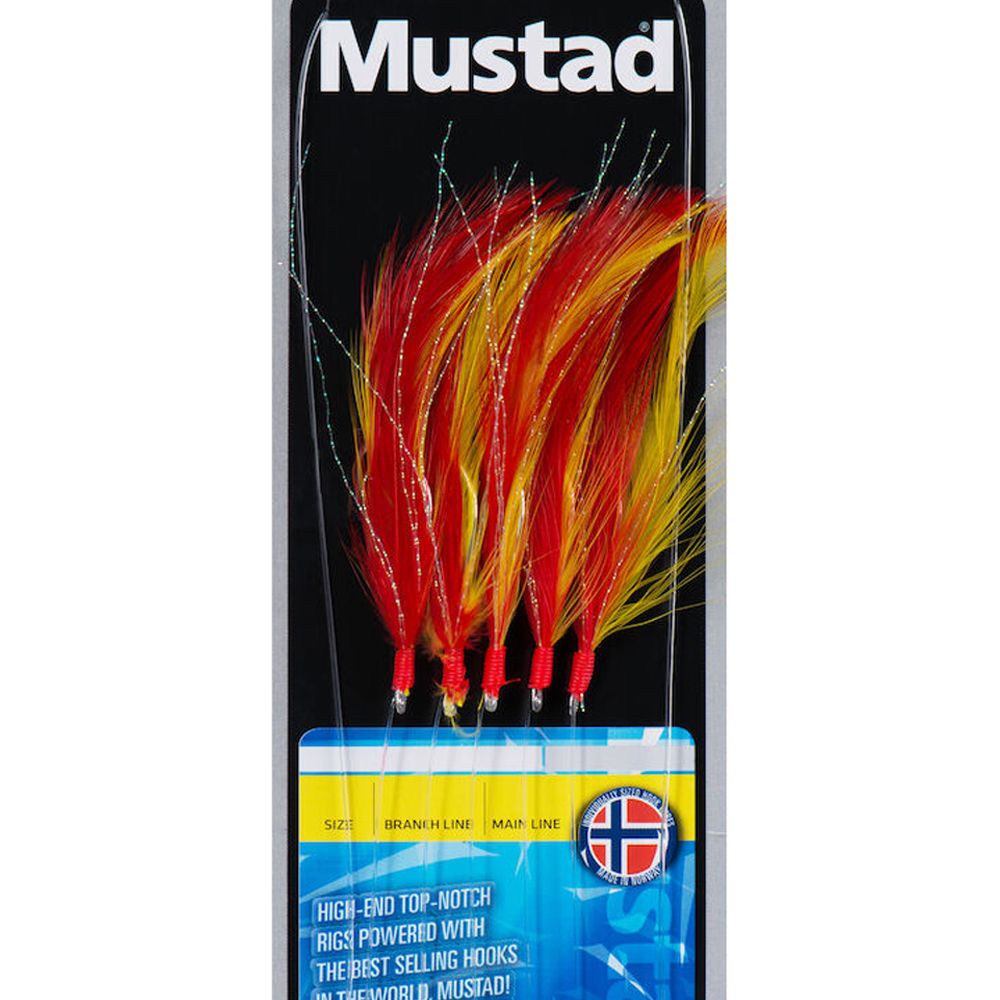 Mustad Red/Yellow Feather Trace