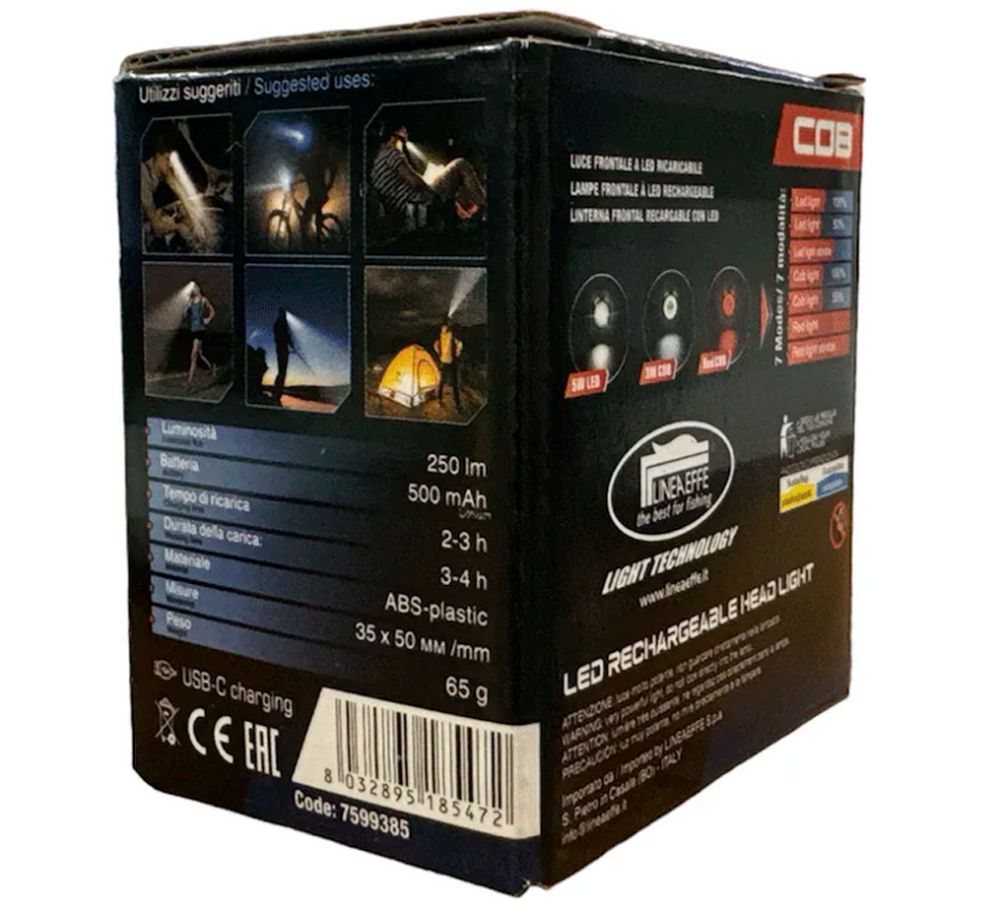 Image de Lineaeffe Cob Led Red Rechargeable Head Light
