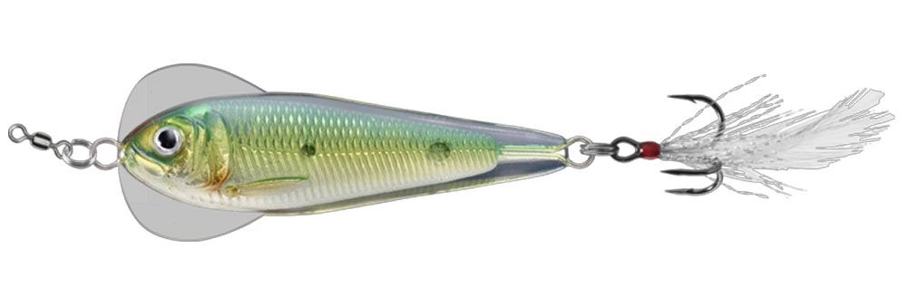 Livetarget Flutter Shad Jigging Spoon Gold Green Livetarget