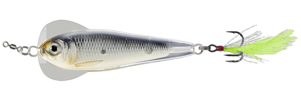Livetarget Flutter Shad Jigging Spoon Glow Black Livetarget