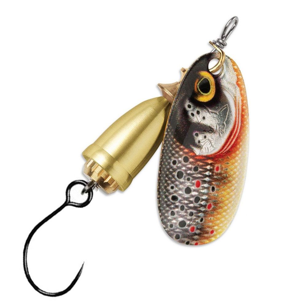 Blue Fox Vibrax Gilded Single Hook GDBT - Glided Brown Trout Blue Fox